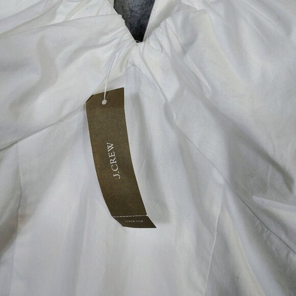 J.Crew Cecily Top Women's 00 White Voluminous Sleeve Cropped Blouse Preppy NWT - Picture 3 of 12